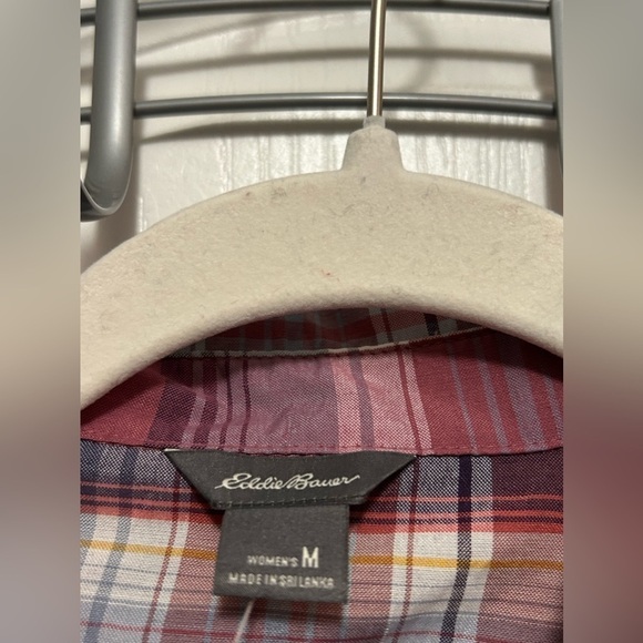 Eddie Bauer tie front plaid blouse button down shirt size medium women’s NWT - Picture 6 of 16